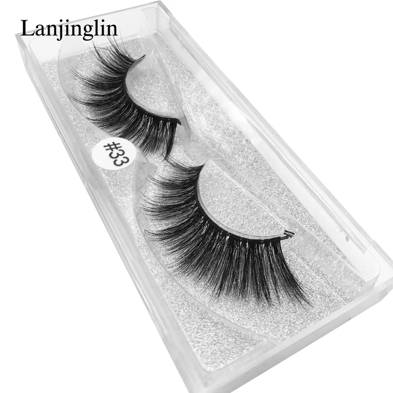 LANJINGLIN 1 пара накладных ресниц норковые ресницы 3d норковые волосы maquillaje поддельные ресницы ручной работы Макияж Наращивание ресниц cilios
