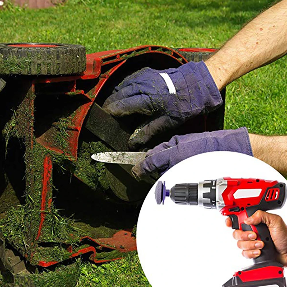 

Lawn Mower Sharpener Lawnmower Sharpener For Power Hand Drill Mower Get A Clean Edge Sharp Again 4pcs