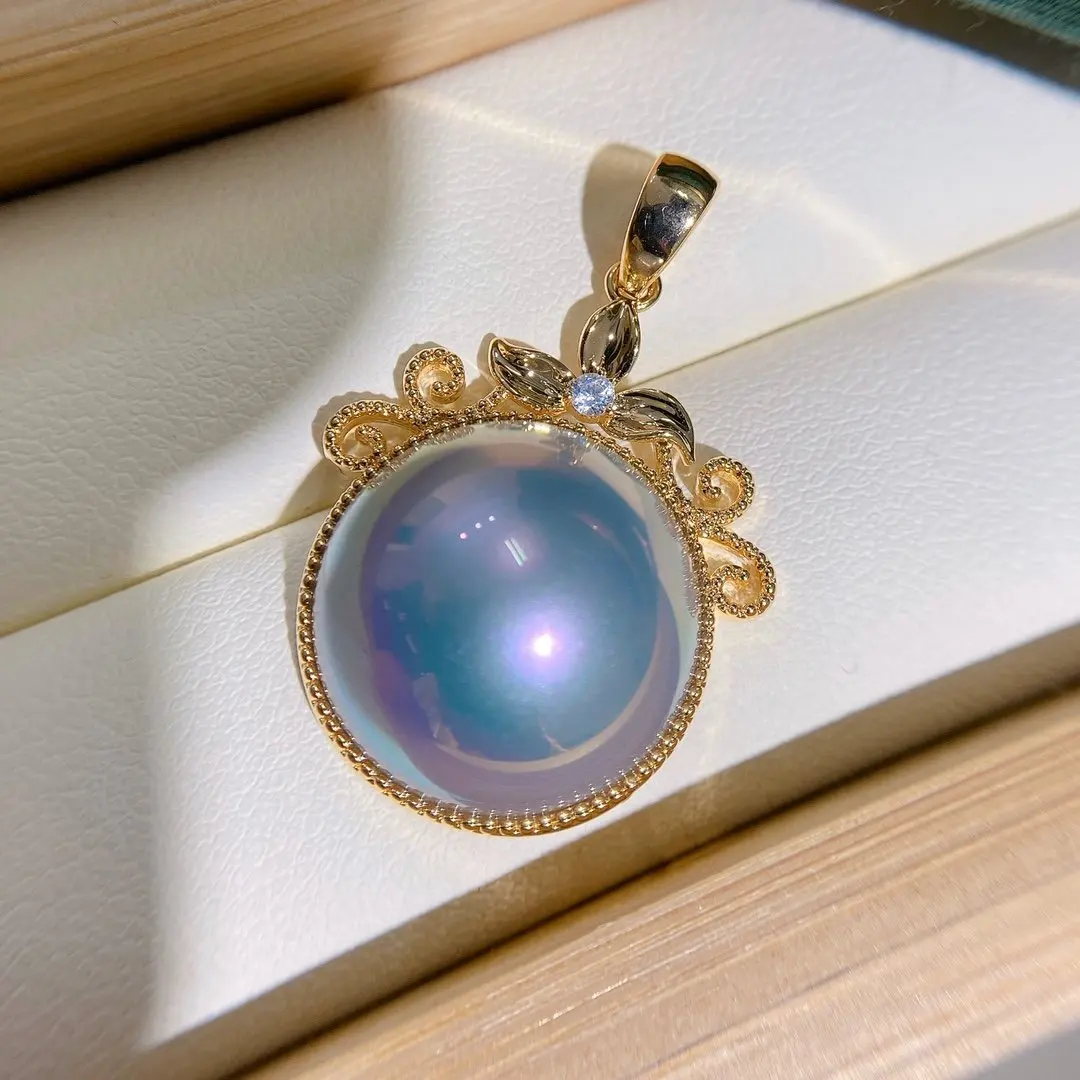 

Gold Plated Artificial Mabel Pendant Jewelry Women DIY Fashion Pearl Pendant Lady Gifts