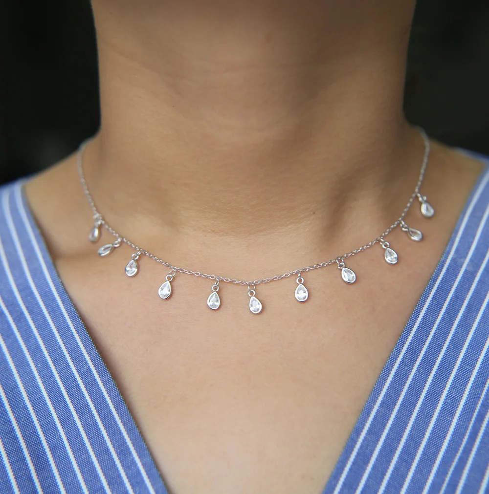 Классический 2017 цепочка для зимнего свитера AAA + sparking слеза Падение Кубического