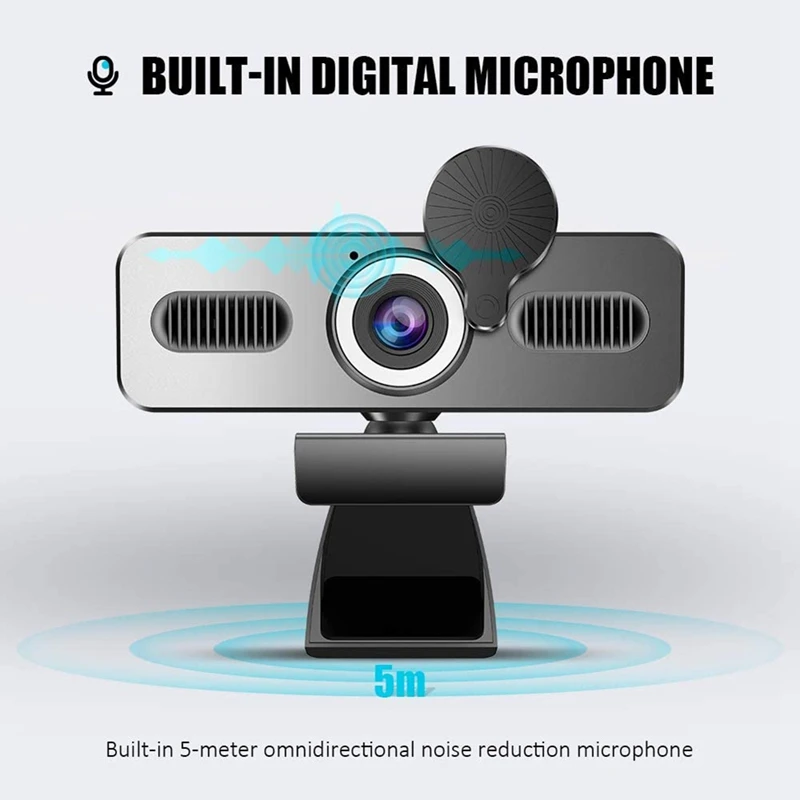 

1080P Webcam with Microphone and Ring Light, Web Camera with Privacy Cover, for PC Laptop Zoom Video,Streaming ,Gaming