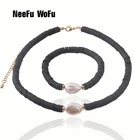 Цепочка NeeFu WoFu из нержавеющей стали с пресноводным жемчугом для женщин