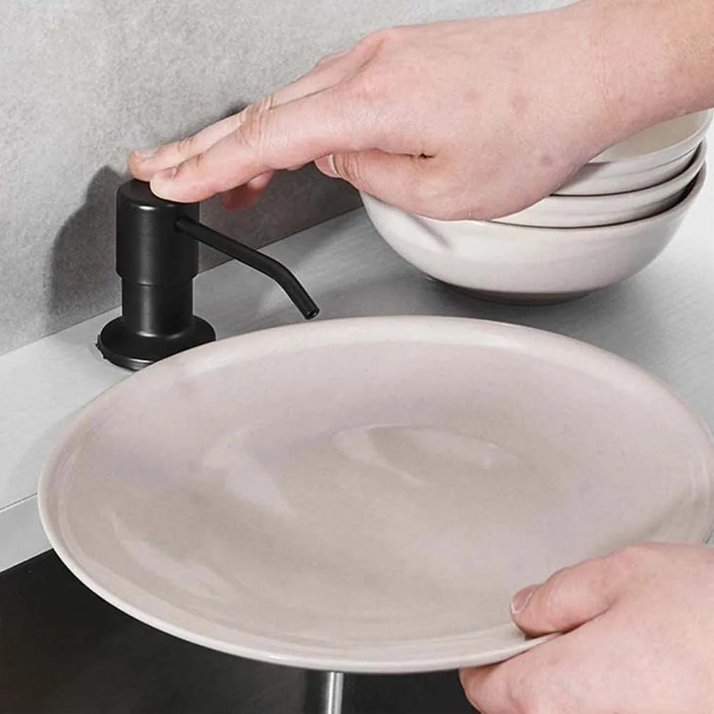 

300ML Kitchen sink Soap Bottle Dispenser Pumps Stainless Steel Head Manually Press Organize Bottle Disinfectant Hand Soap