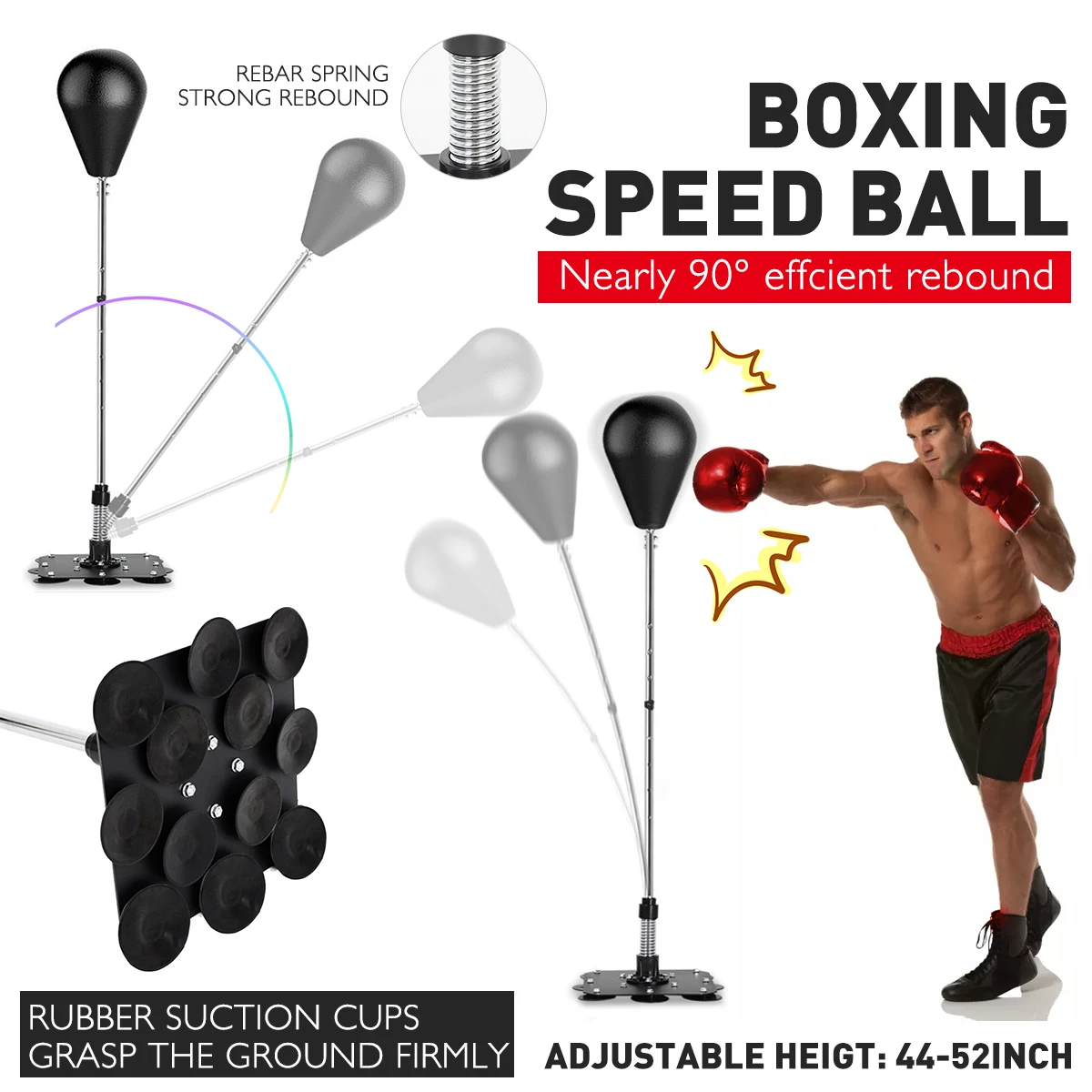 

Adjustable Fitness Boxing with Metal Base Punch Pear Relaxed Boxing Punching Bag Speed Bag For Adults/Kids Boxing Equipment
