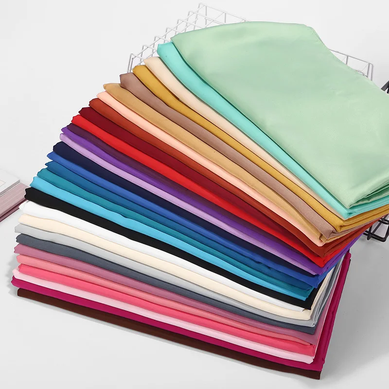 Malaysian high-end silk handkerchief bag towel Hot-selling headscarf Plain Color Head Shawl For Islamic Women Wrap 180*70cm |