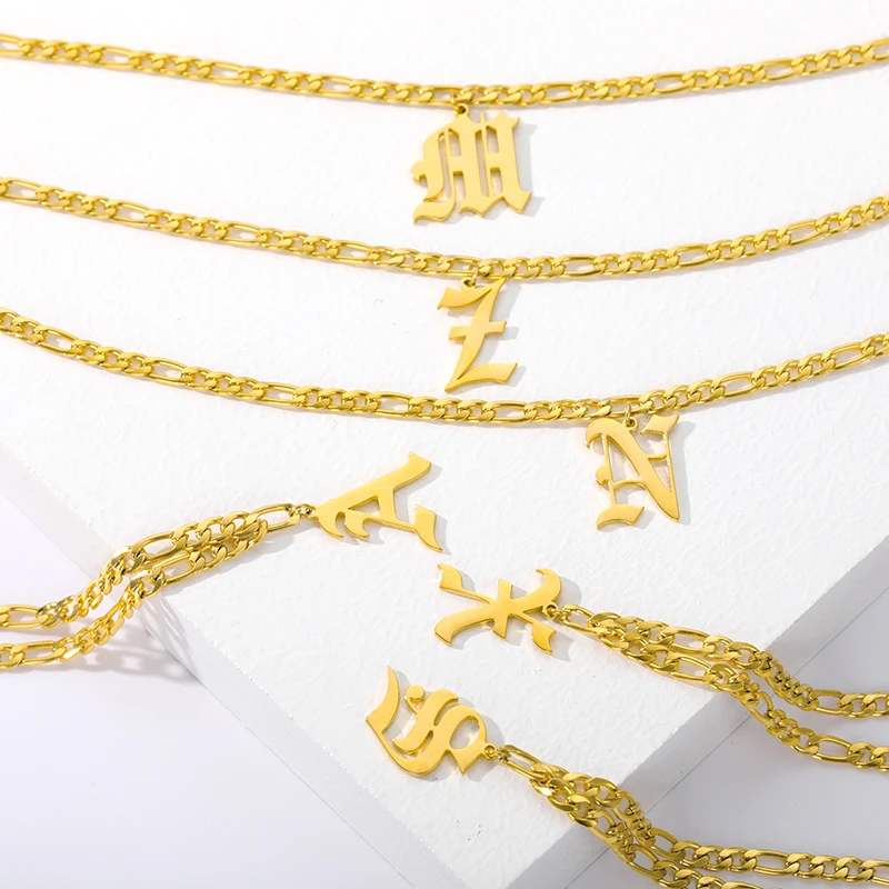 Модное кольцо из нержавеющей стали браслеты для женщин A Z старый английские