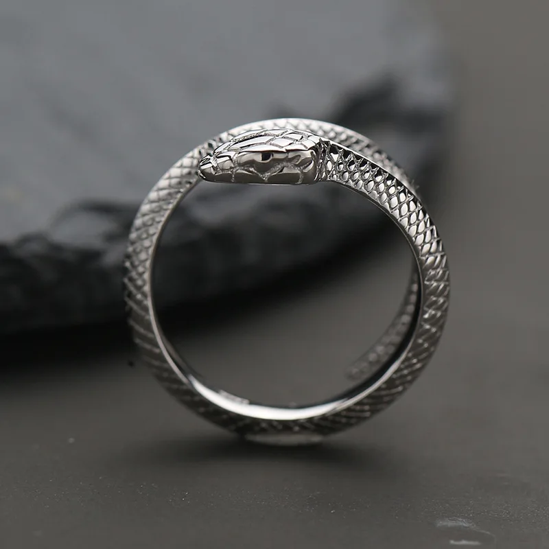 

2021 Men and Women Trendy Simple Personality Single Ring European and American Retro Domineering Snake Index Finger Ring Ring