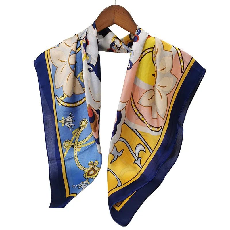 

90*90CM New Design Brand Spring Women Scarf Fashion Plaid Print Cotton Hijabs Scarves For Ladies Shawls and Wraps Pashmina Stole