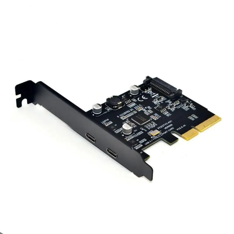 Pci-E To Dual Type-C USB3.1 Expansion Card 2 Port 5Gbps High-Speed Type C Adapter Pcie Converter Tc Usb 3.1 | Компьютеры и офис