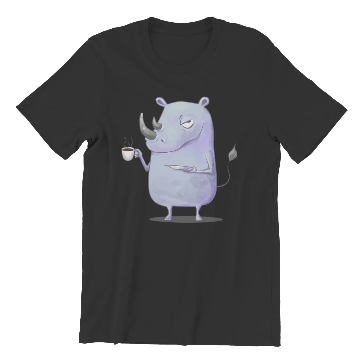 

Для мужчин футболки с рисунками из мультфильмов просыпаться с кофе 100% хлопковые рубашки в стиле панк короткий рукав футболки 45593