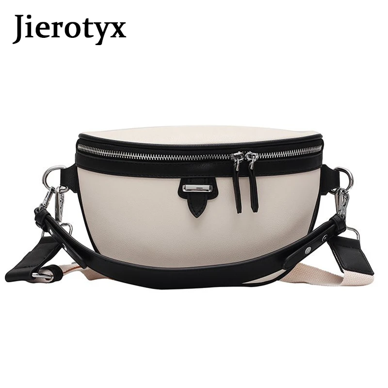 

JIEROTYX Trendy Fanny Pack Women Waist Bags Holographic PU Leather Fashion Chest Bag Zipper Pocket Soft Belt Bag 2020 Sac