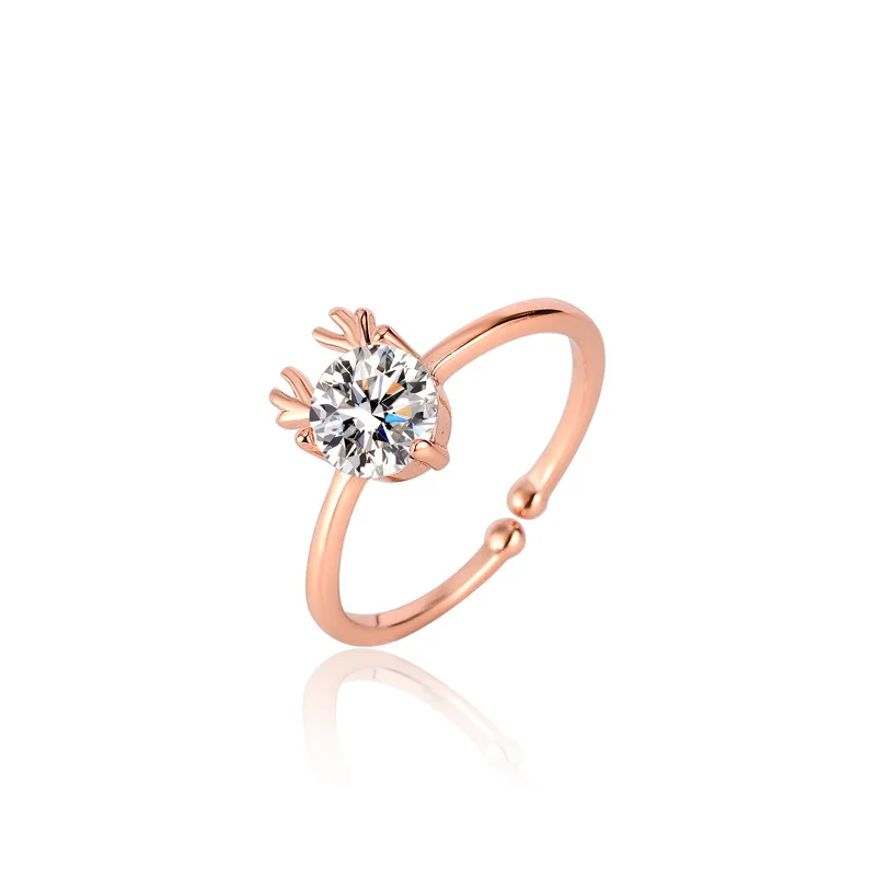 

Women's Ring S925 Sterling Silver Ring Female Fashion Antlers Design Open Ring Adjustable Ring Finger