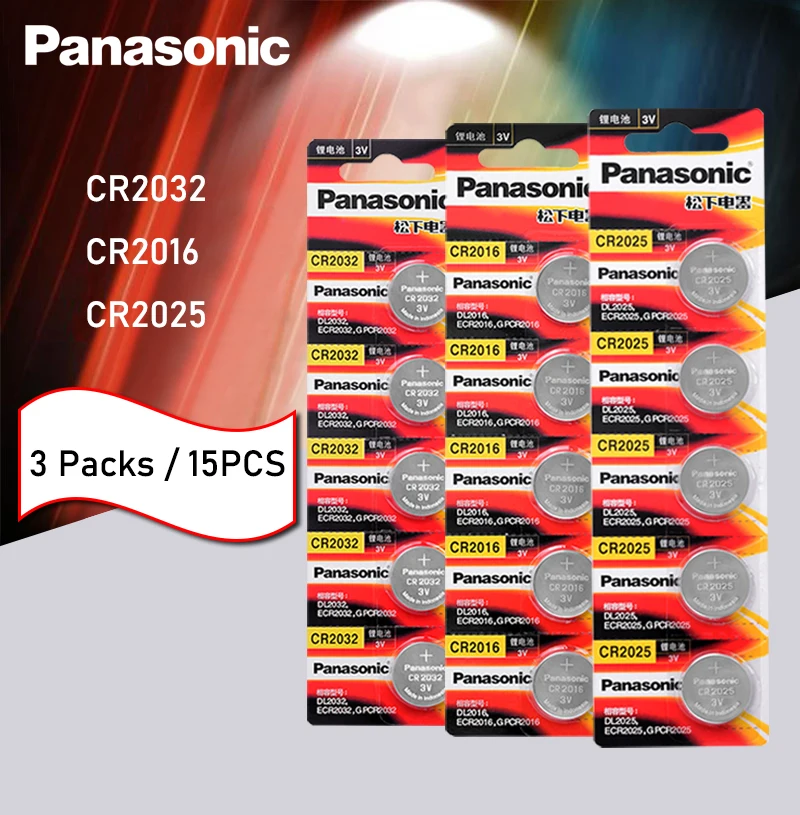 Panasonic оригинальный 5шт./лот cr2032 cr 2025 cr2016 кнопочный элемент батареи 3 В литий-ионный
