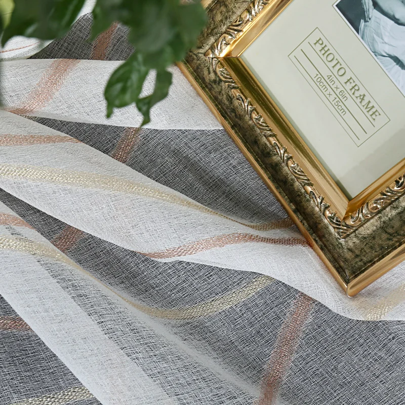 Украшенная цветными полосами тюлевые занавески для окна Гостиная Кухня