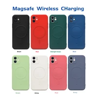 2022 new silicone magnetic liquid phone case for iphone 13 12 11 pro xs max mini xr x 8 7 plus luxury wireless magsafing cover