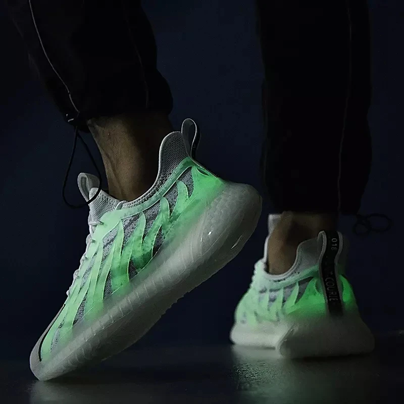 

High Quality Men Casual Shoes Fluorescent Breathable Sports Shoes Jumping Shock Absorption Man Running Shoes Zapatos De Hombre
