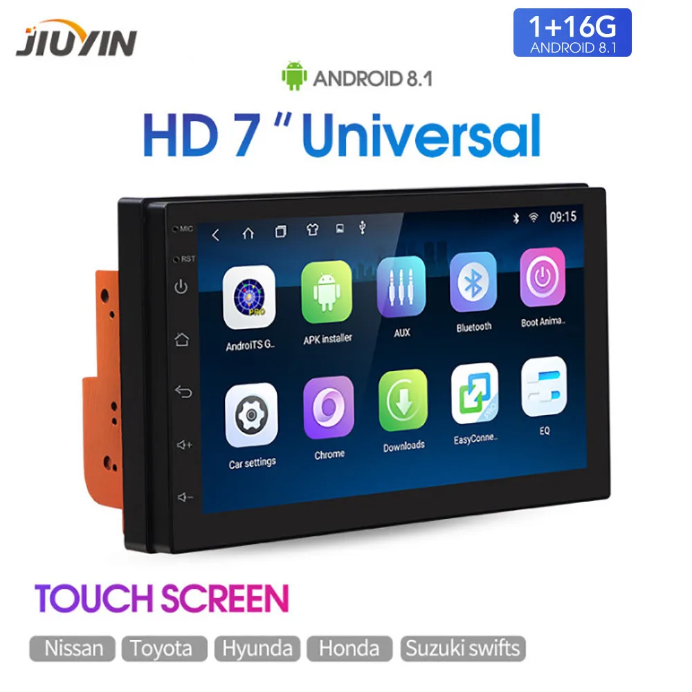

JIUYIN 7-дюймовый Android 8,1 Автомобильный мультимедийный видеоплеер 2 Din универсальный стерео радио GPS для Volkswagen Nissan Hyundai Kia Toyota