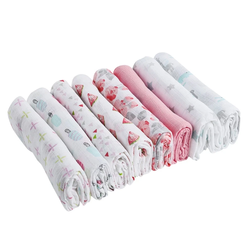 

2 Pcs/set Cotton Muslin Baby Blankets Newborn Swaddle Wrap Blanket Baby Receiving Blanket Infant Sleeping Quilt Bed Cover