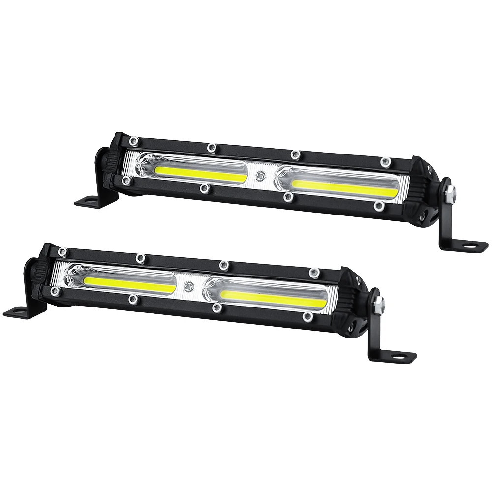 FEEDOPAL 2 шт. ультра-тонкий небольшой Однорядный 7-дюймовый COB 18 Вт Водонепроницаемый