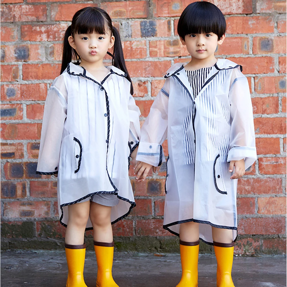 

Outdoor Transparent Rain Coat EVA Raincoat Kids Raincoat Rain Portable Poncho Jacket Toddler Rain Coats Hood Reusable Rainwear