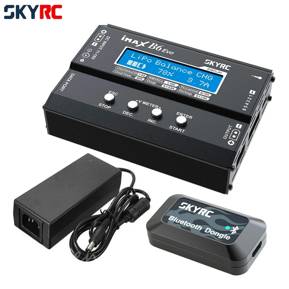 

SkyRC Imax B6 EVO 60W 6A Balance Charger/Discharger And Bluetooth Dongle 15V 5A Adapter For NiMH NiCD LiHV NiCd Lipo Battery