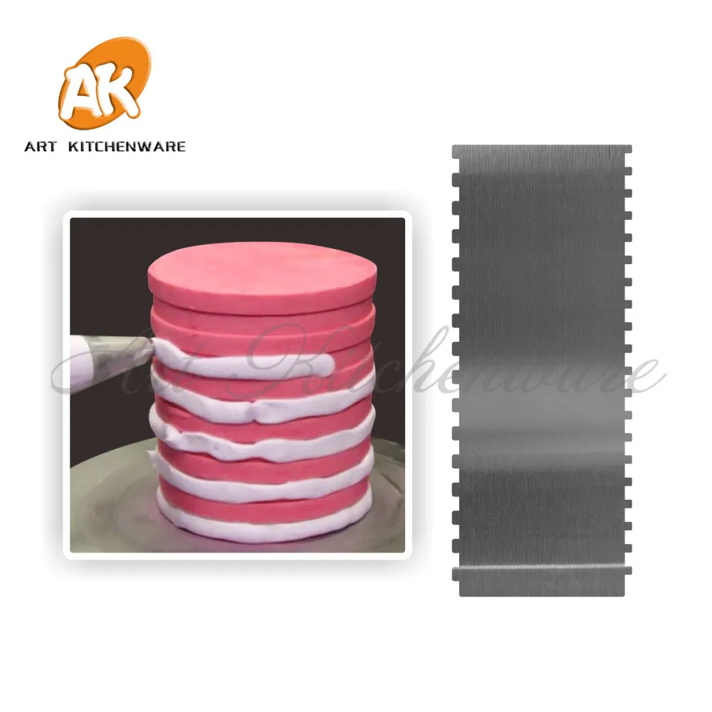 Новинка две стороны расческа из нержавеющей стали скребок для торта сливочный