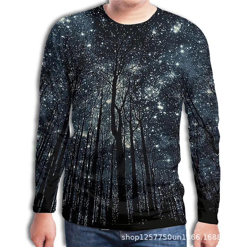 S 3XL Плюс Размер Мужская одежда повседневные футболки с длинным рукавом o образным