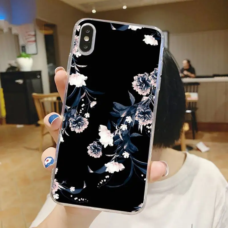 

Retro flowers aesthetics Phone Case Transparent for iPhone 6 7 8 11 12 s mini pro X XS XR MAX Plus