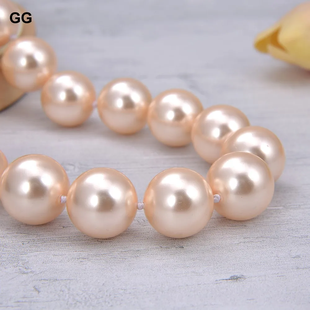

GG Jewelry Natural 18" Huge 20mm Pink Sea Shell Pearl Necklace Lady Jewelry