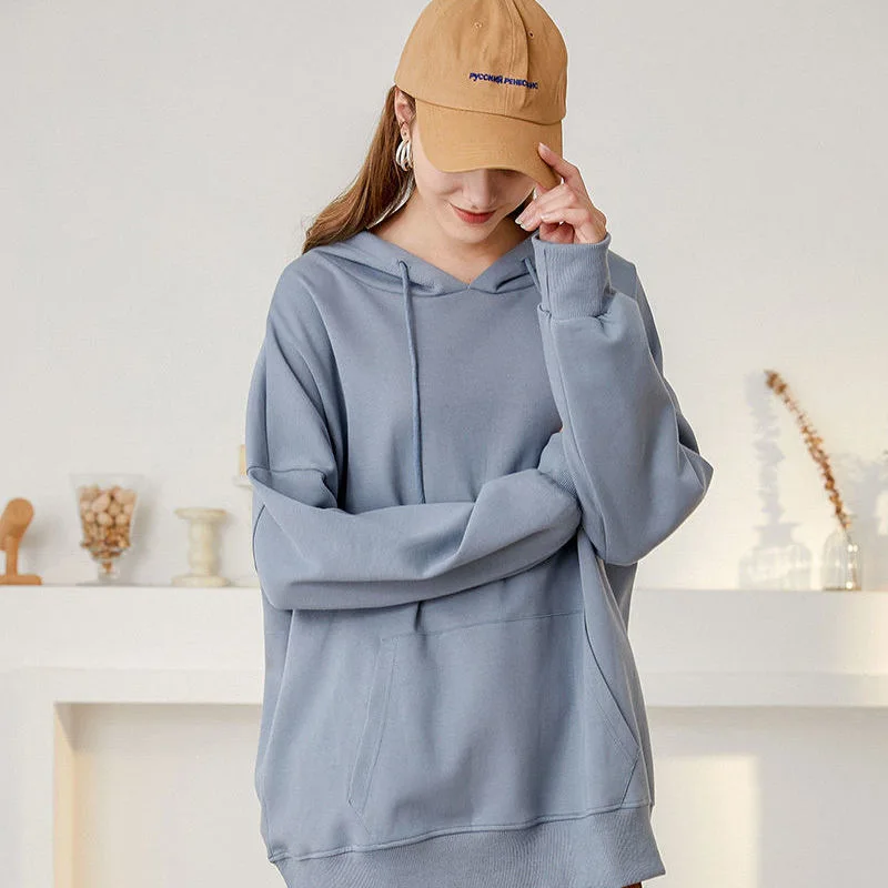 

Streetwear Hooded Sweatshirt for Women Autumn Winter 2020 Oversized Solid Color Hoodie Women Hooded Women Sweatshirts