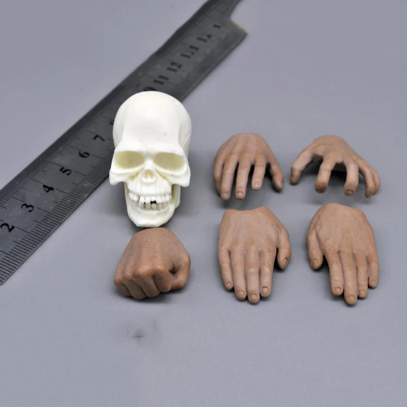 1/6 Scale белый череп головы с ручными типами для 12 дюймовых экшн фигурок сцена