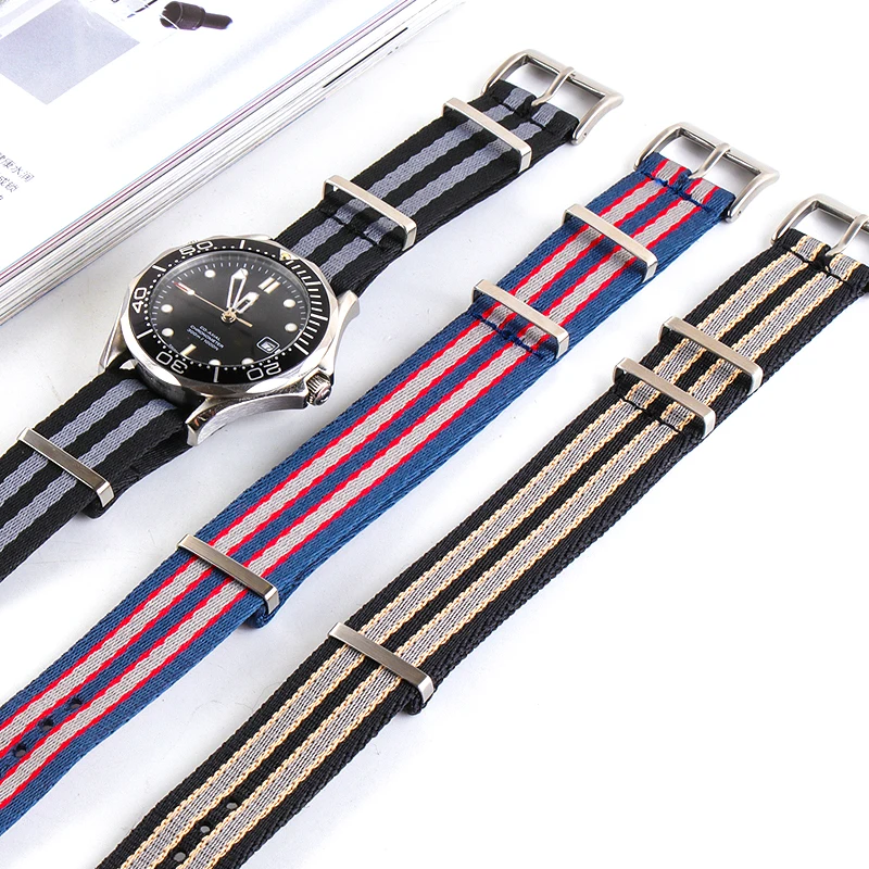 007 нейлоновый ремешок Nato для часов Omega Seamaster Seiko SKX007 GMT Blackbay 20 мм подвижное кольцо