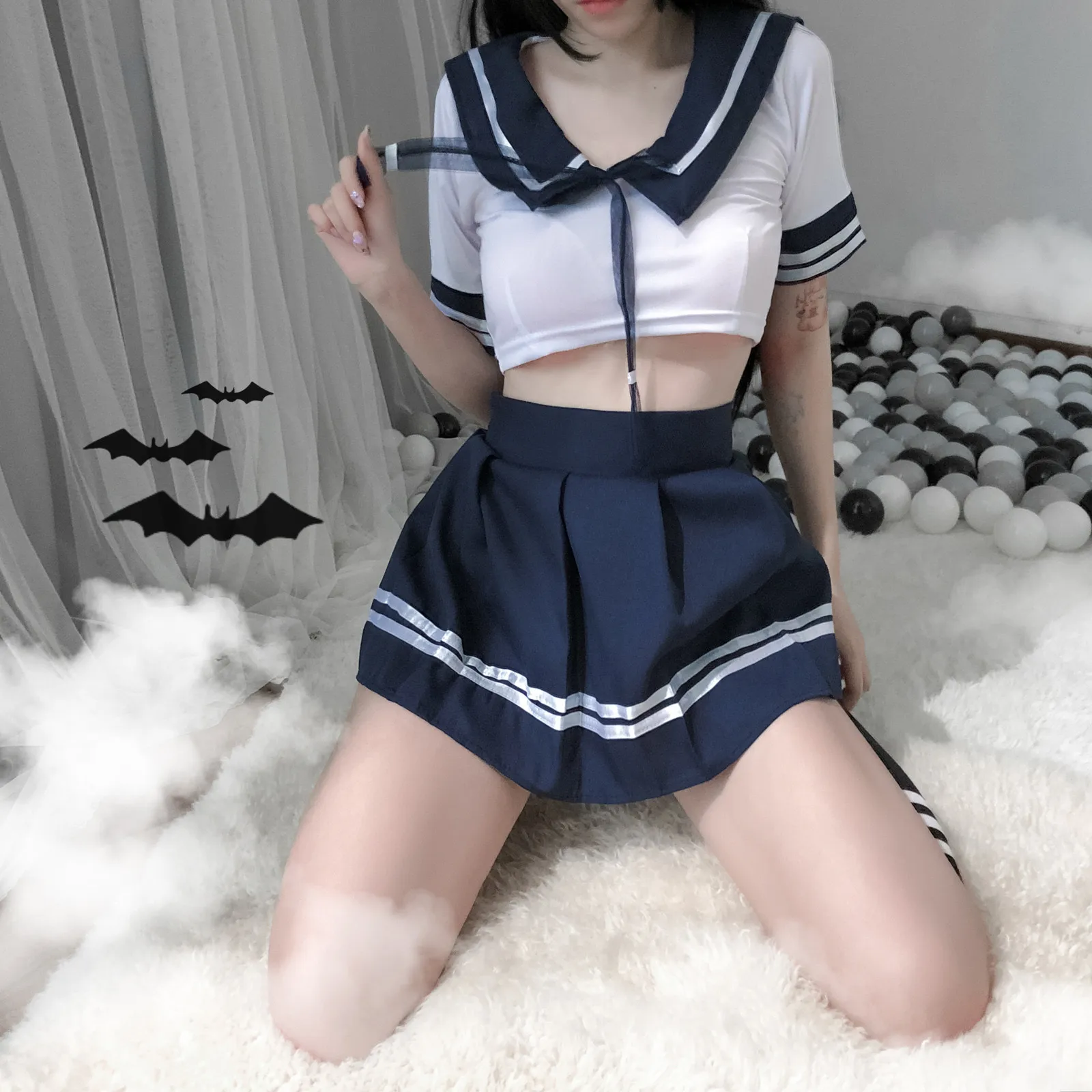 Женская пикантная школьная форма женское нижнее белье кружевная мини-юбка с