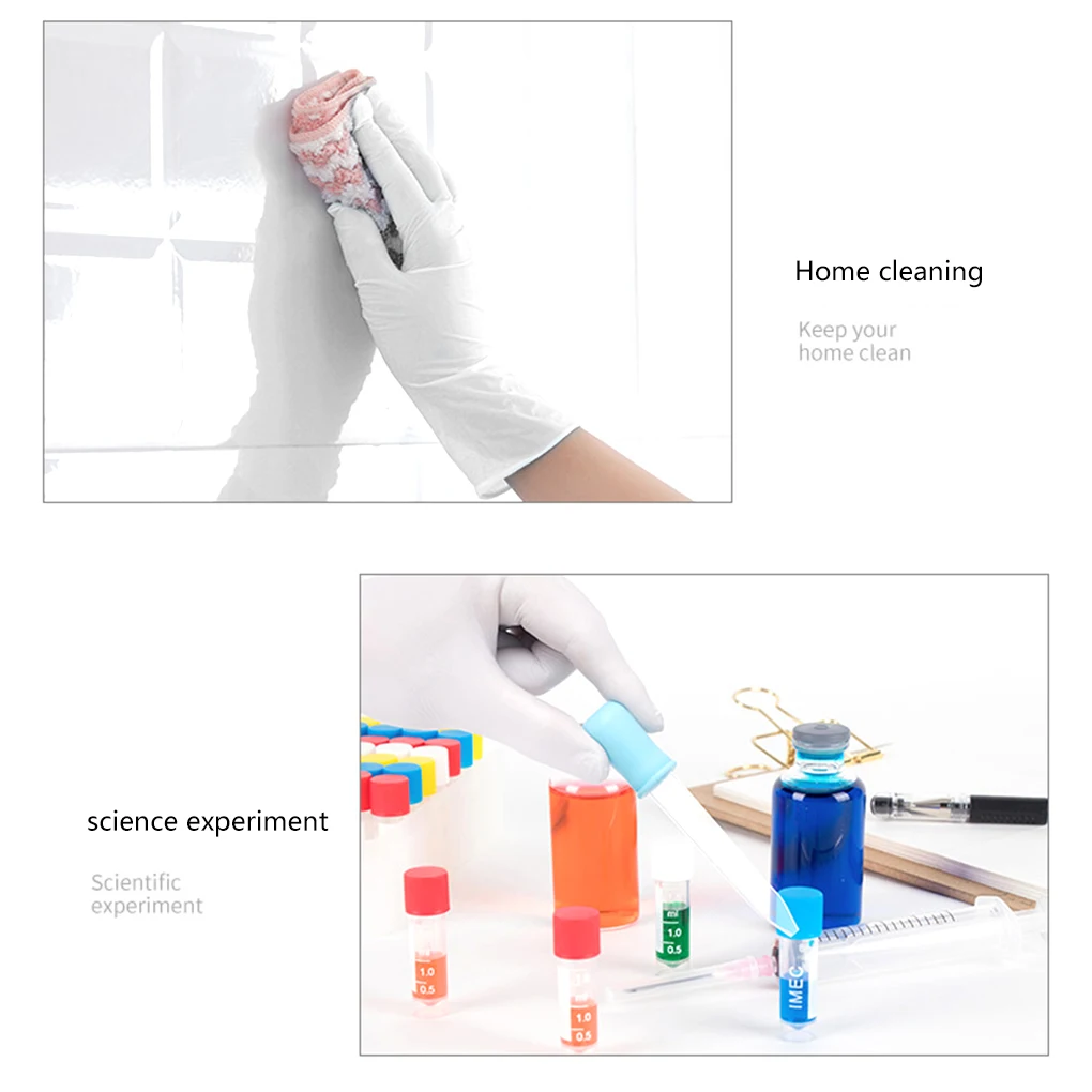 100pcs Disposable Non-toxic Hygienic Gloves Kitchen Dishwashing Work Gardening Hand Protection PVC Protective | Безопасность и