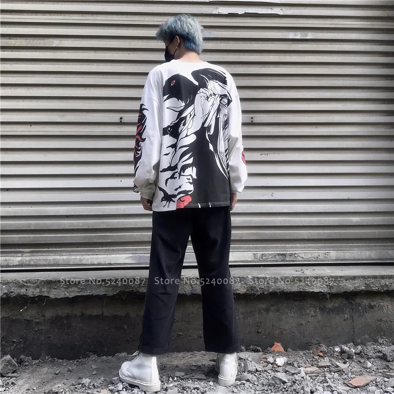 Костюм для косплея в японском стиле аниме футболка оверсайз женщин и мужчин пар