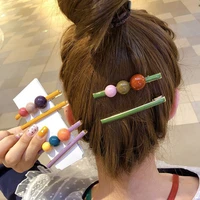 2pcset fashion hair clips women girls cute candy color geometric hairpin sweet hair ornament barrette headband hair accessories