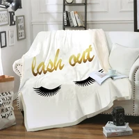 eye lashes throw blanket printed warm weighted blankets for beds double layer thickened soft comfortable home tz 0009