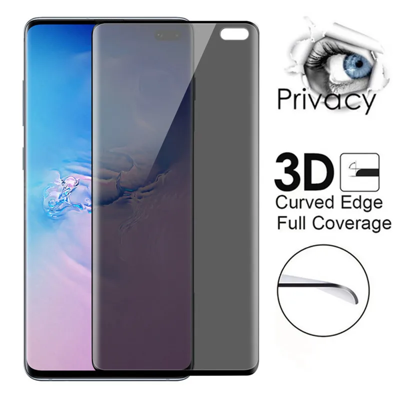 3D антишпионское закаленное стекло для Samsung Galaxy S20 S10 S9 S8 Plus S10e Защитное Note 10 9