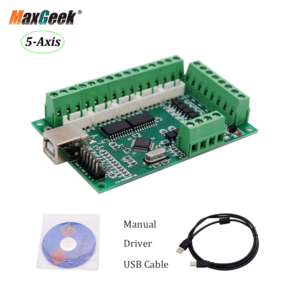 Maxgeek MACH3 ЧПУ коммутационная Плата USB 100 кГц 5 осевой Интерфейс драйвер движения