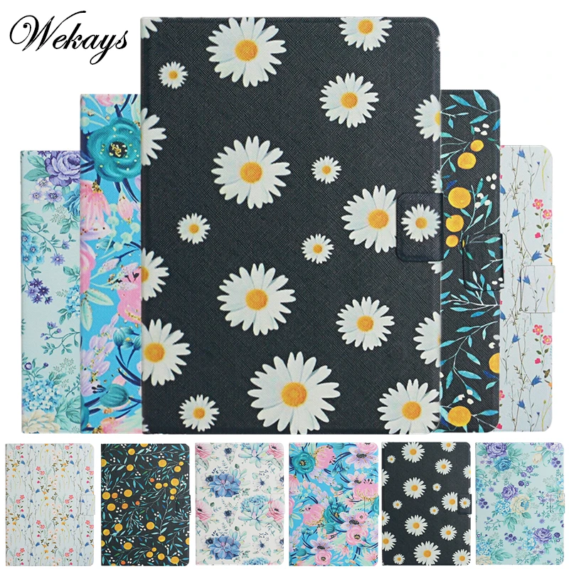 

Coque For Amazon HD8 HD 8 Case Daisy Flower Leather Cover For Amazon Kindle Fire HD8 HD 8 2018 2017 2016 8.0" Tablet Cover Cases