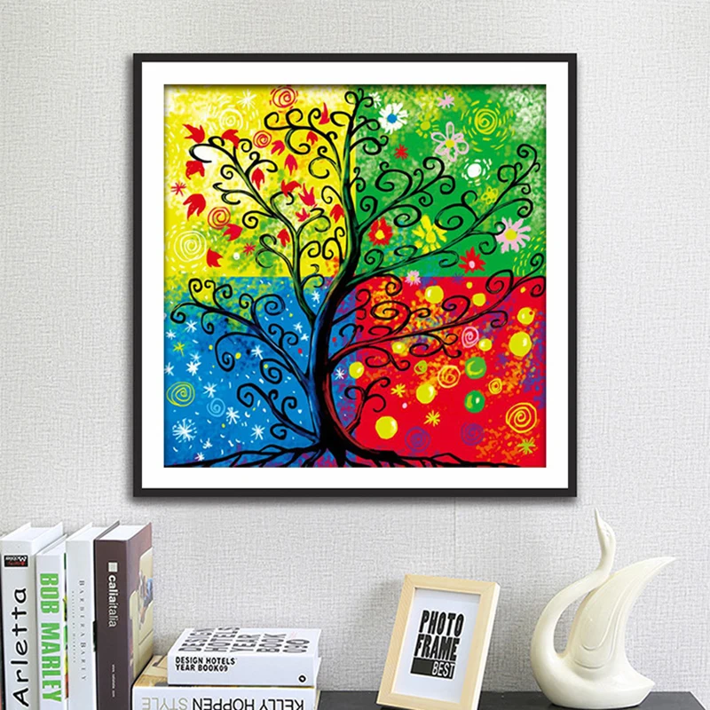 5D алмазная живопись по номерам квадратные четыре сезона дерево Набор для вышивки