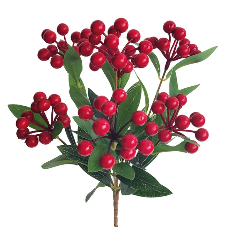 Искусственное растение красный фрукт букет из акации искусственных цветов для
