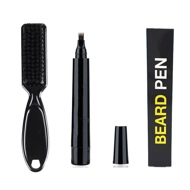 

Борода ручка борода наполнитель карандаш и кисть Усилитель роста бороды Водонепроницаемый усы раскраски инструменты для обработки