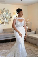 custom made mermaid weddding dresses with wrap beading crystal lace appliqued sexy spaghetti wedding dress south african 2020