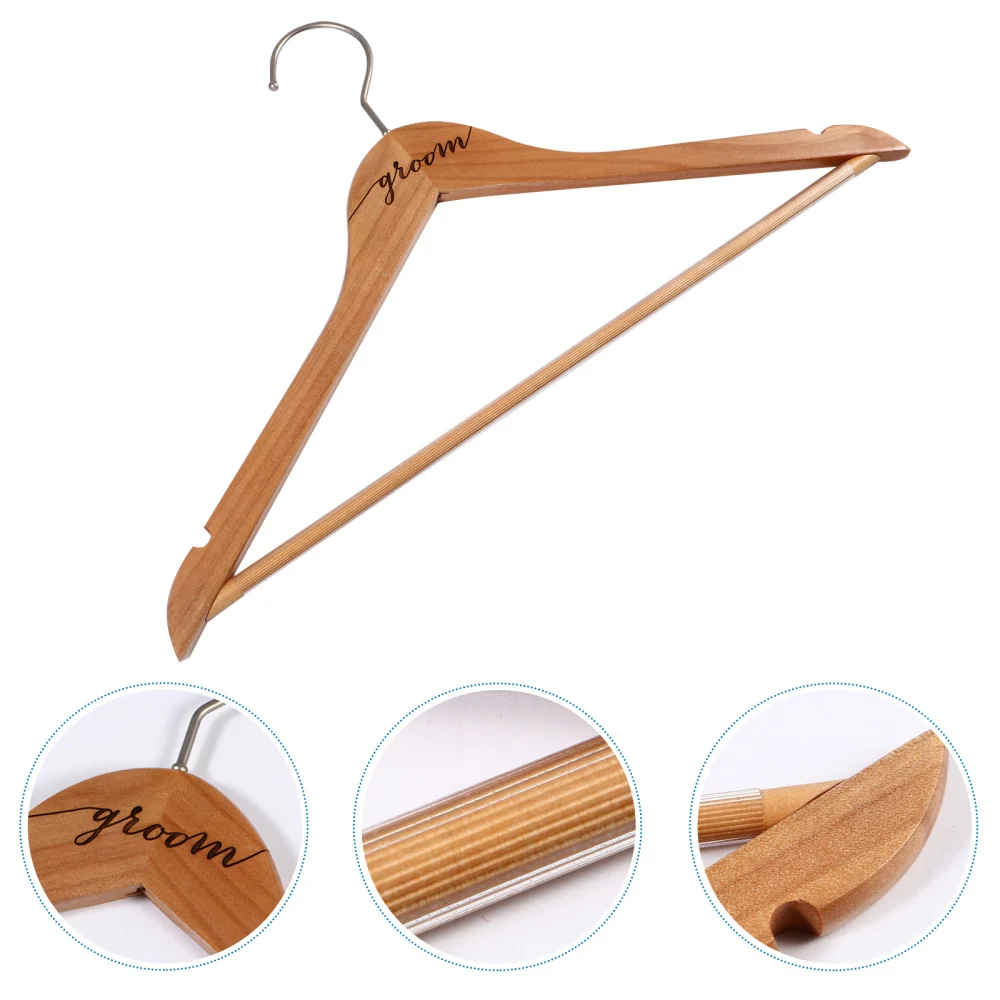 

2pcs Wooden Wedding Clothes Hanger Personalized Wedding Dress Organizers