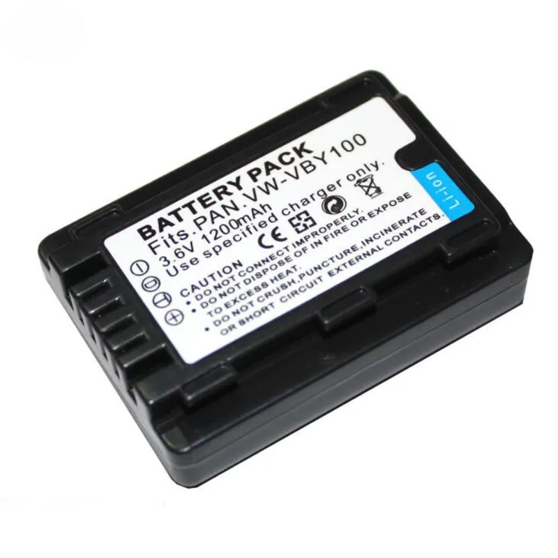 Аккумулятор 1200 мА · ч VW-VBY100 в HC-V130 HC-V130K для камеры видеокамеры Panasonic HC-V201 HC-V201K HC-V110