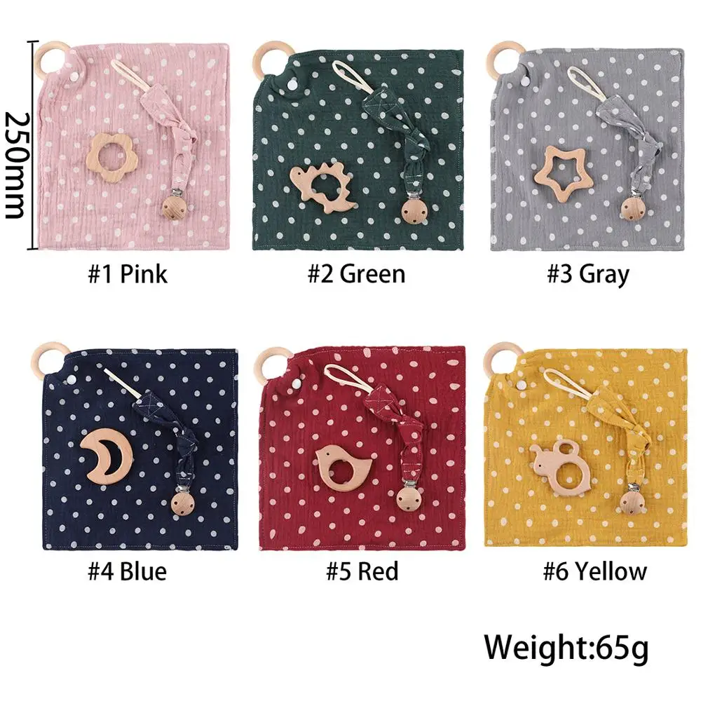 3 шт./компл. детские нагрудники в горошек тканевая бандана цепочка для пустышки с