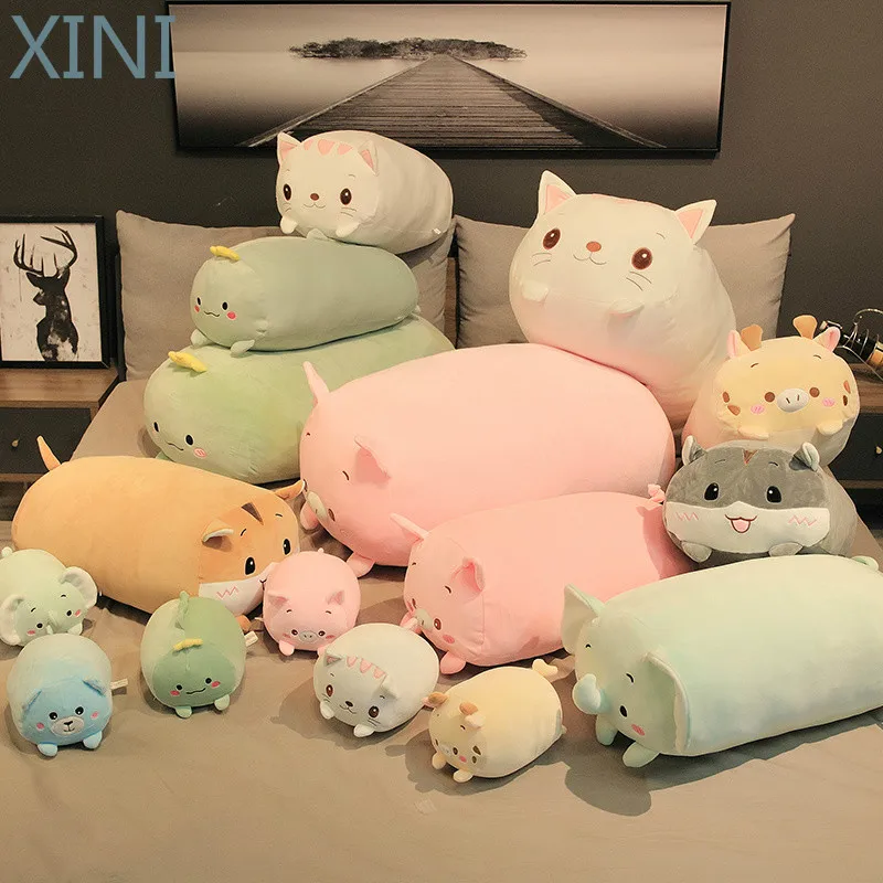 XINI 1 шт. 28 см/60 см/85 см kawaii Большой толстый кот динозавр медведь свинка хомяк