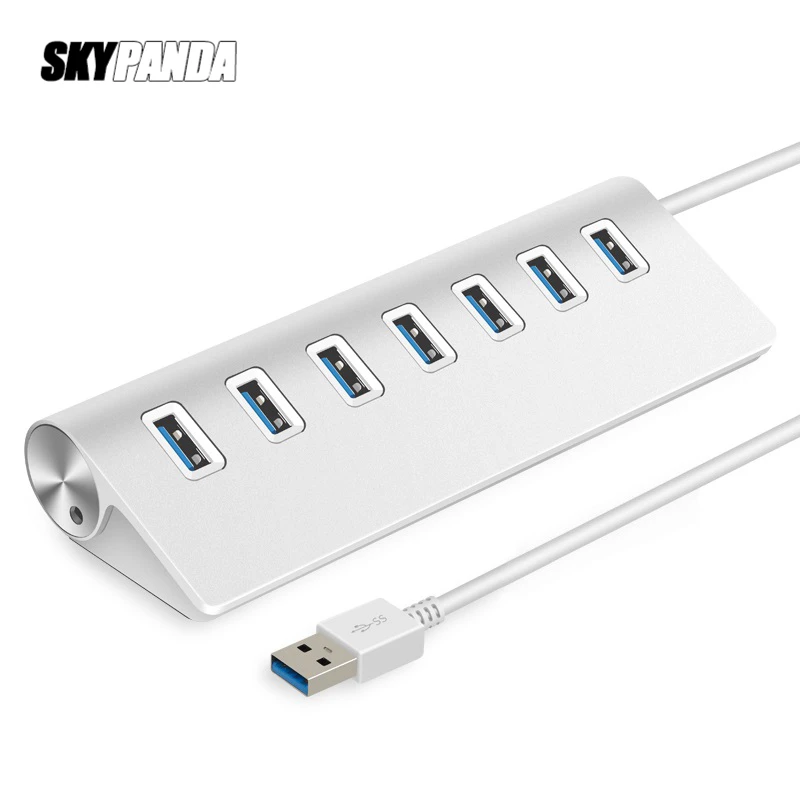 

7-port USB 3.0 Hub Aluminum Alloy 60cm Cable Portable Upto 5Gbps Super Speed Anti-slip Charging Splitter For Laptop Desktop