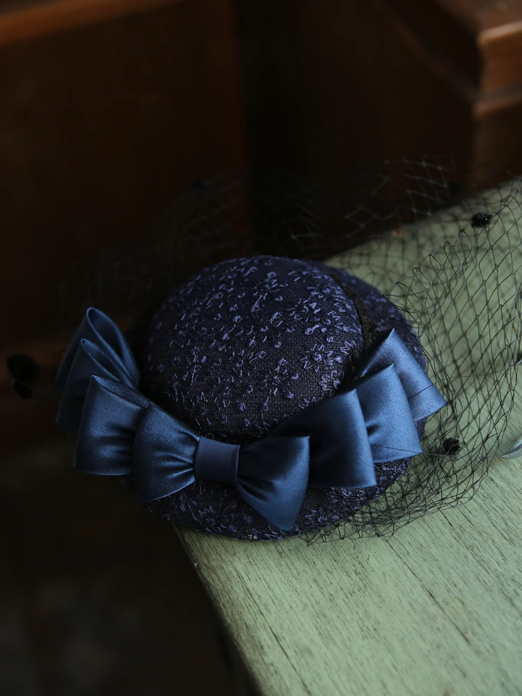 

Sweet Memory 2021 Bridal Headwear Feather Lace Hat Hair Clip Winter Women Cocktail Wedding Party Hats Hair Headwear